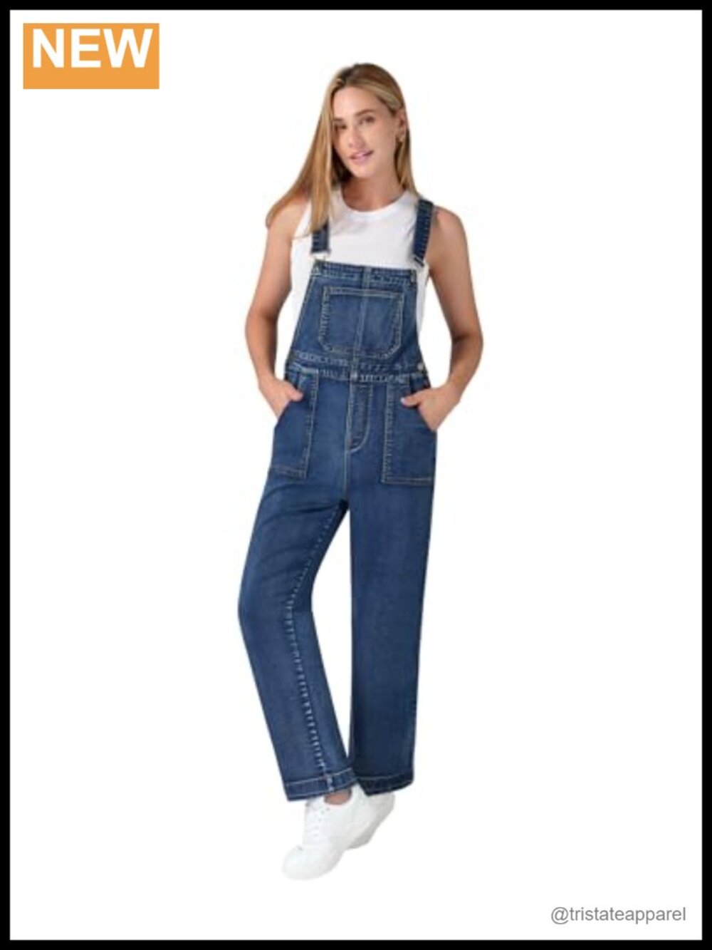 Women's Denim Overalls Adjustable Straps Stretch Cotton Blend
